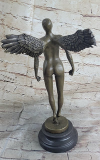 Abstract Winged Angel Nude Female Figure Bronze Sculpture Vitaleh