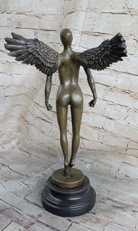 Abstract Winged Angel Nude Female Figure Bronze Sculpture Vitaleh