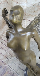 Abstract Winged Angel Nude Female Figure Bronze Sculpture Vitaleh