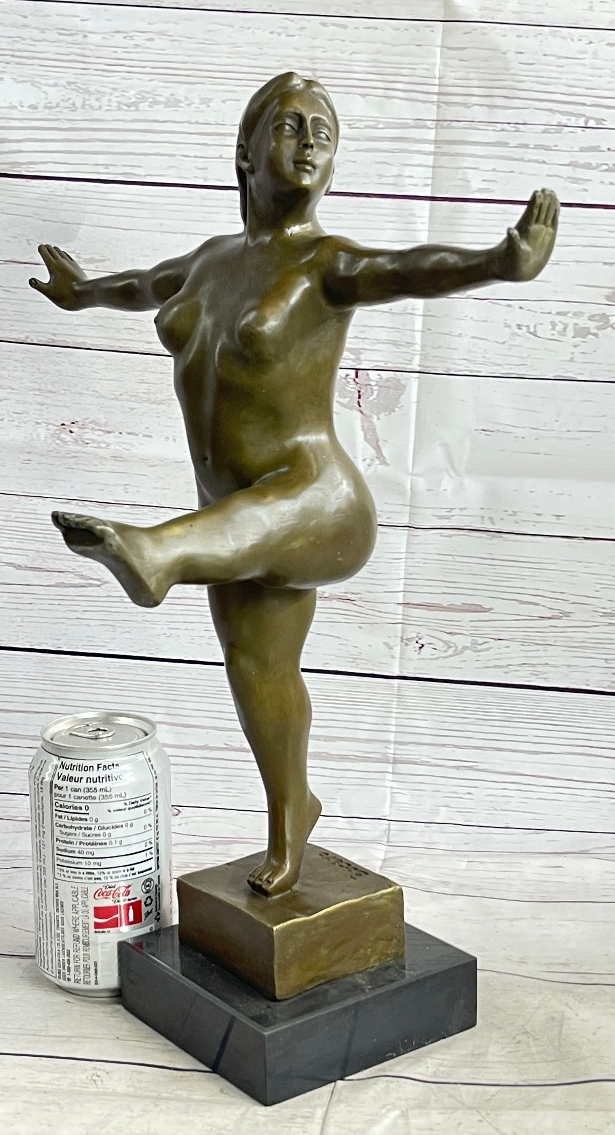 Fernando Botero Nude Girl Kicking Sculpture Modern Art 17" x 11"