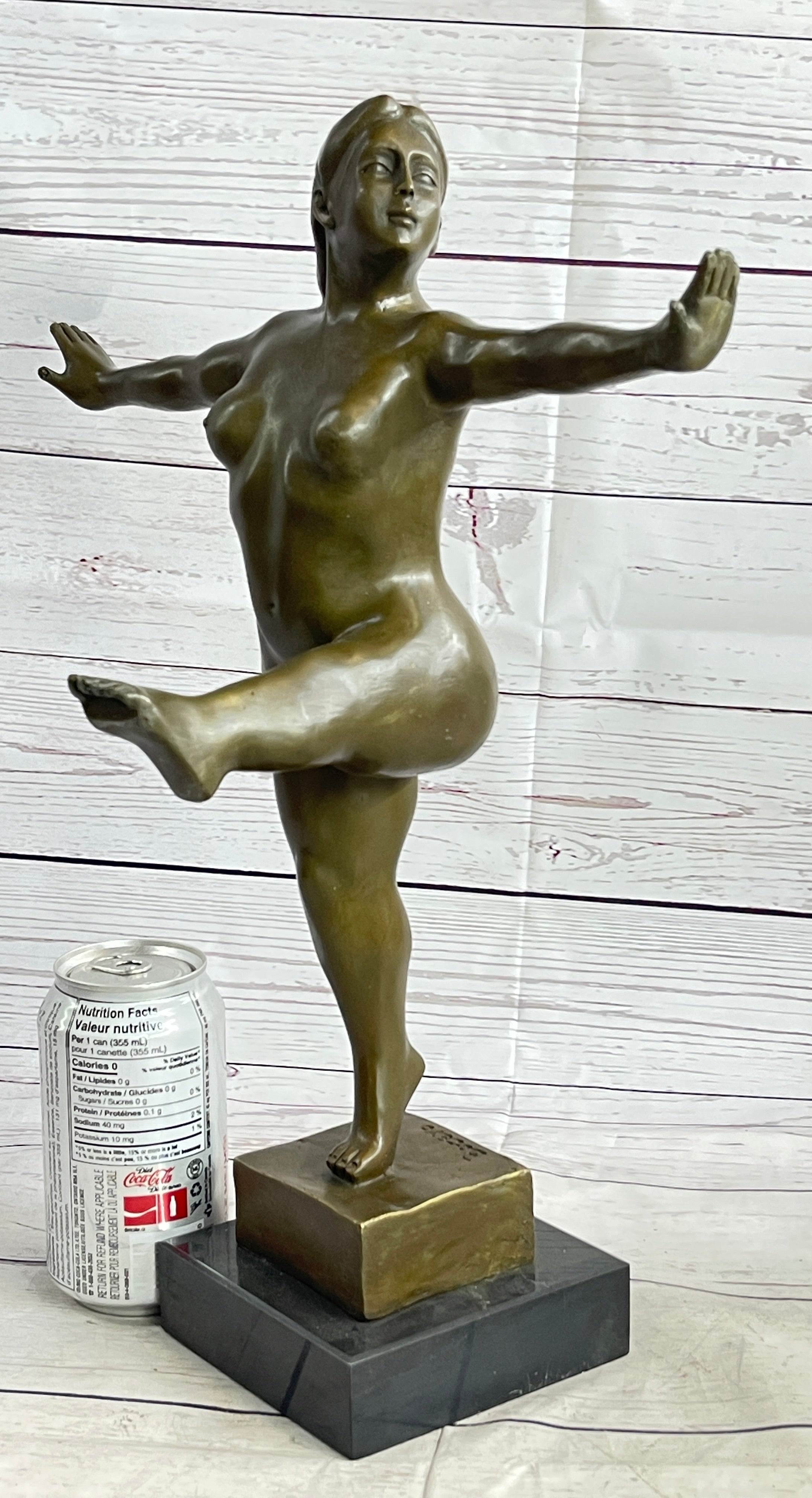 Fernando Botero Nude Girl Kicking Sculpture Modern Art 17" x 11"