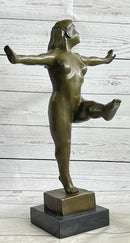 Fernando Botero Nude Girl Kicking Sculpture Modern Art 17" x 11"