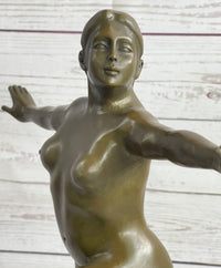 Fernando Botero Nude Girl Kicking Sculpture Modern Art 17" x 11"