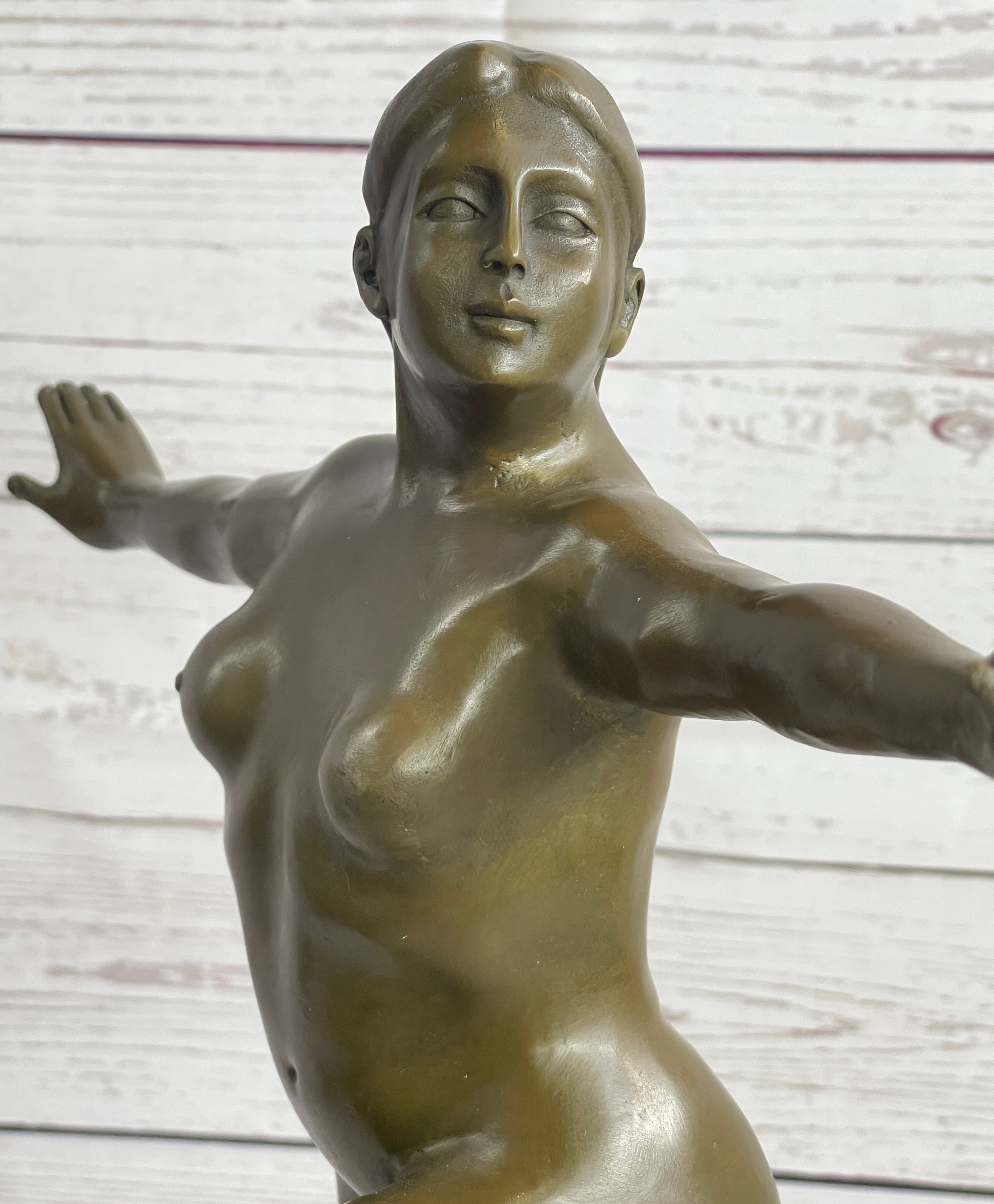 Fernando Botero Nude Girl Kicking Sculpture Modern Art 17" x 11"