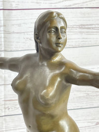 Fernando Botero Nude Girl Kicking Sculpture Modern Art 17" x 11"