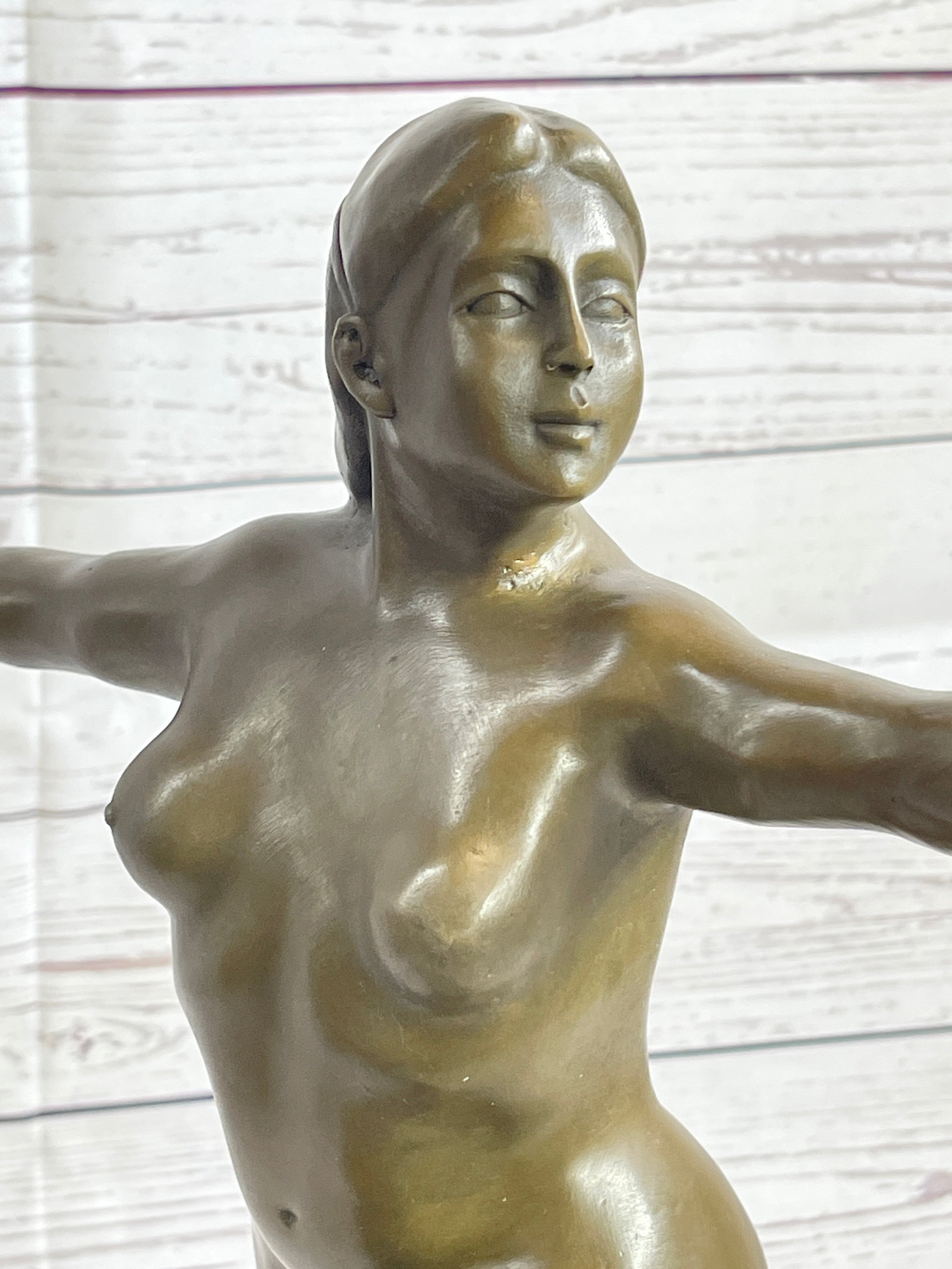 Fernando Botero Nude Girl Kicking Sculpture Modern Art 17" x 11"