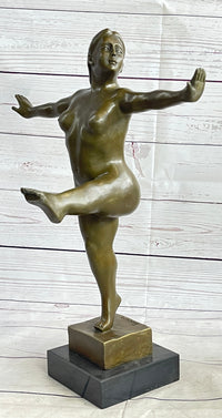 Fernando Botero Nude Girl Kicking Sculpture Modern Art 17" x 11"
