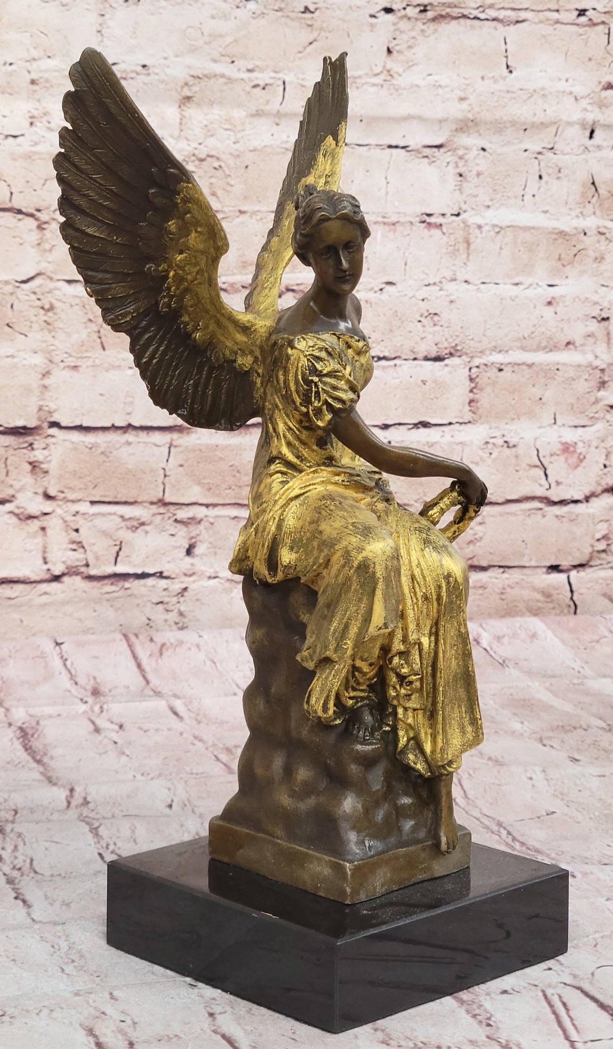 Art Deco Xmas Angel Bronze Sculpture Louver Museum Quality