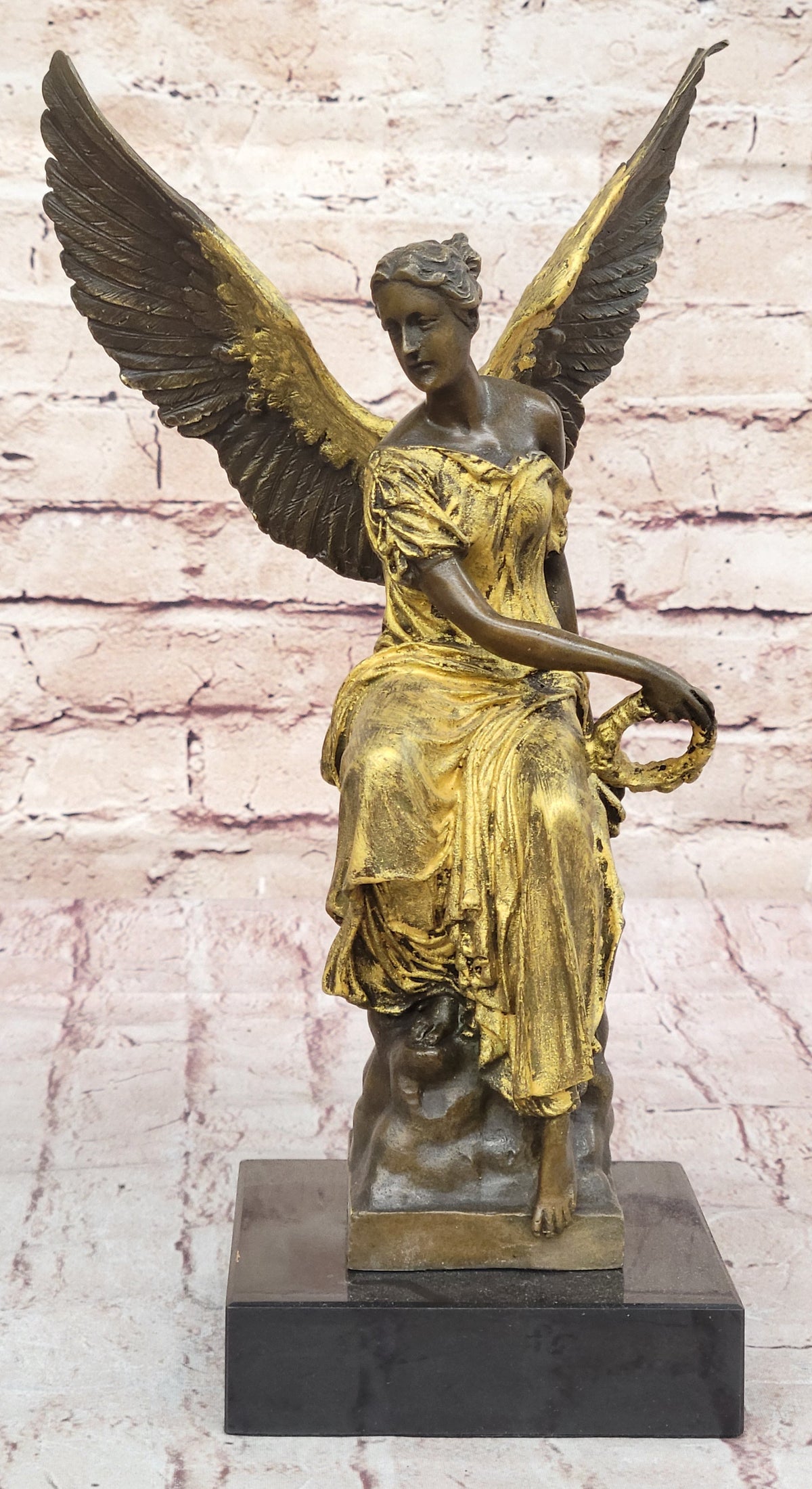 Art Deco Xmas Angel Bronze Sculpture Louver Museum Quality