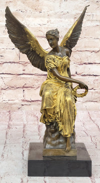 Art Deco Xmas Angel Bronze Sculpture Louver Museum Quality