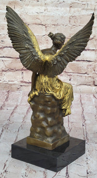 Art Deco Xmas Angel Bronze Sculpture Louver Museum Quality