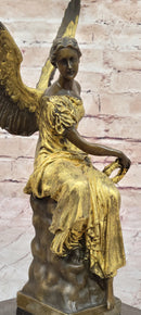 Art Deco Xmas Angel Bronze Sculpture Louver Museum Quality