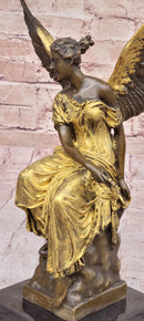 Art Deco Xmas Angel Bronze Sculpture Louver Museum Quality