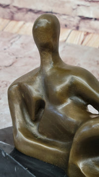 Reclining Woman by Henry Moore Abstract Bronze Sculpture