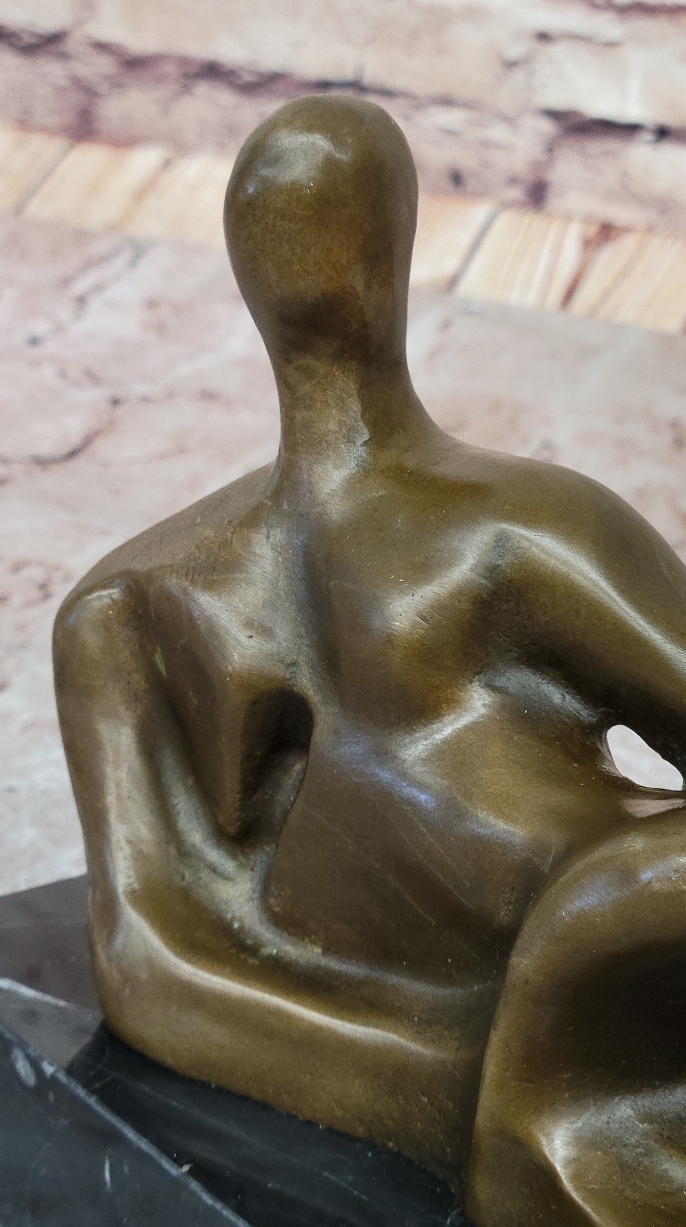 Reclining Woman by Henry Moore Abstract Bronze Sculpture