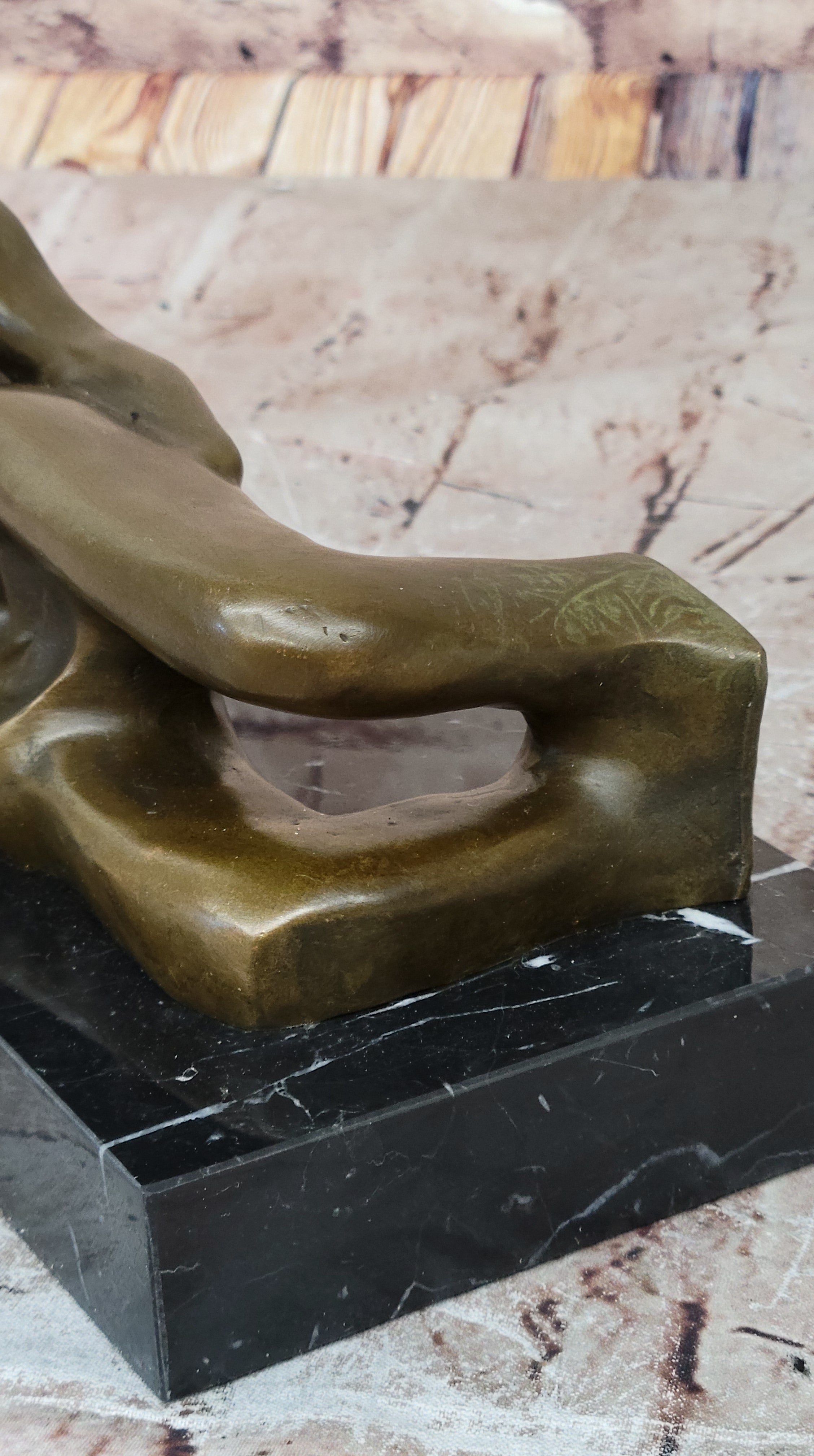 Reclining Woman by Henry Moore Abstract Bronze Sculpture