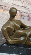 Reclining Woman by Henry Moore Abstract Bronze Sculpture