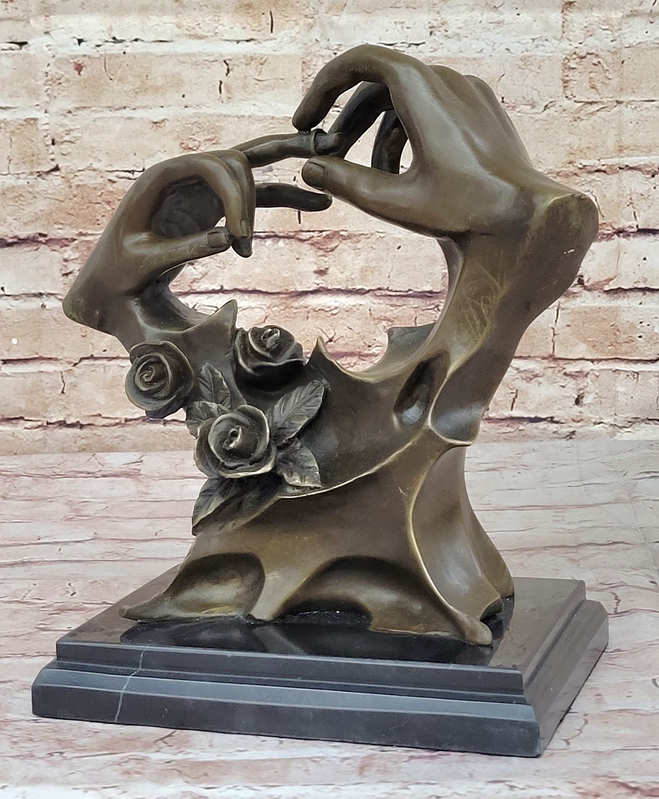 Engagement Proposal Hands Bronze Sculpture Romance Wedding Anniversary