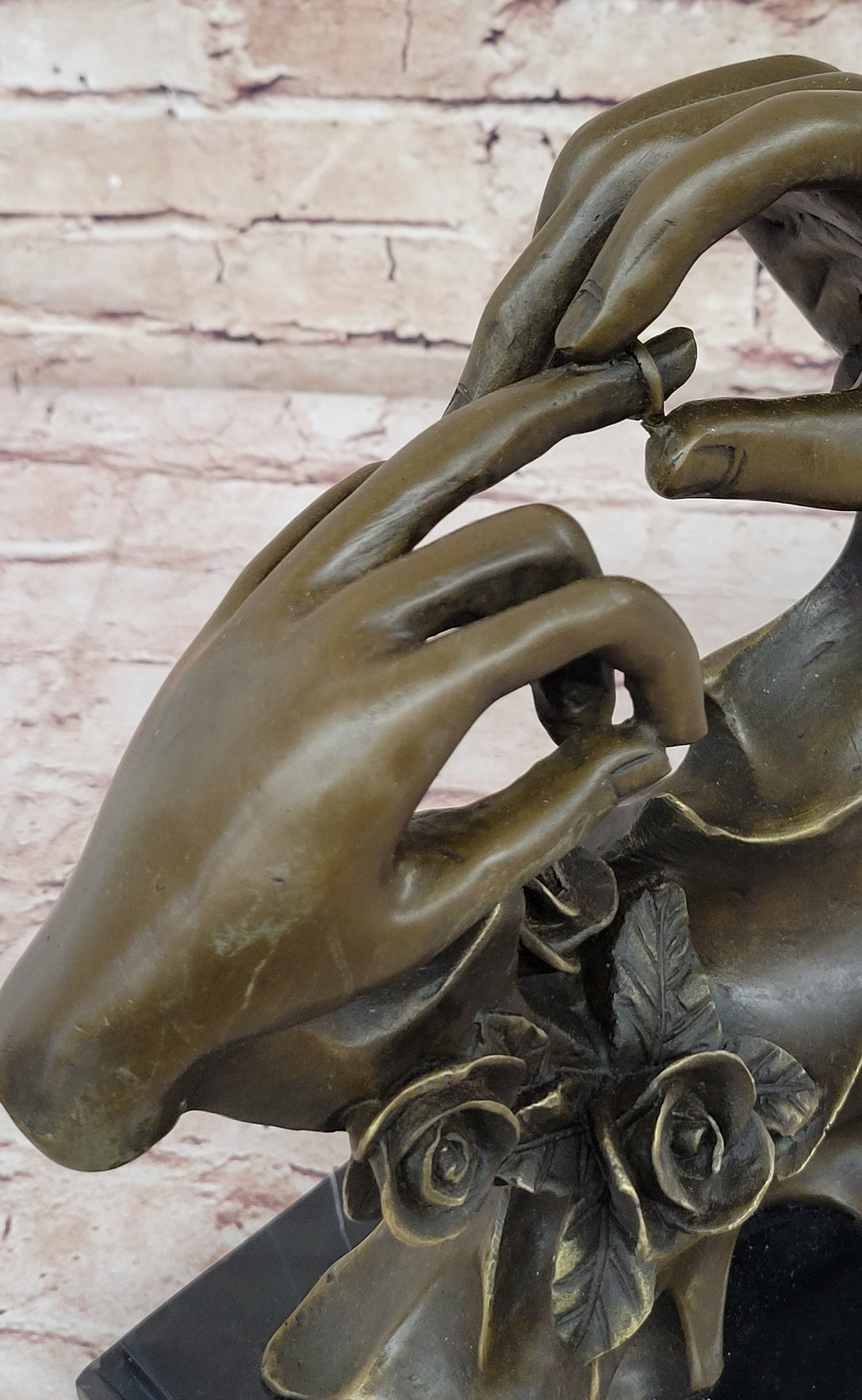 Engagement Proposal Hands Bronze Sculpture Romance Wedding Anniversary