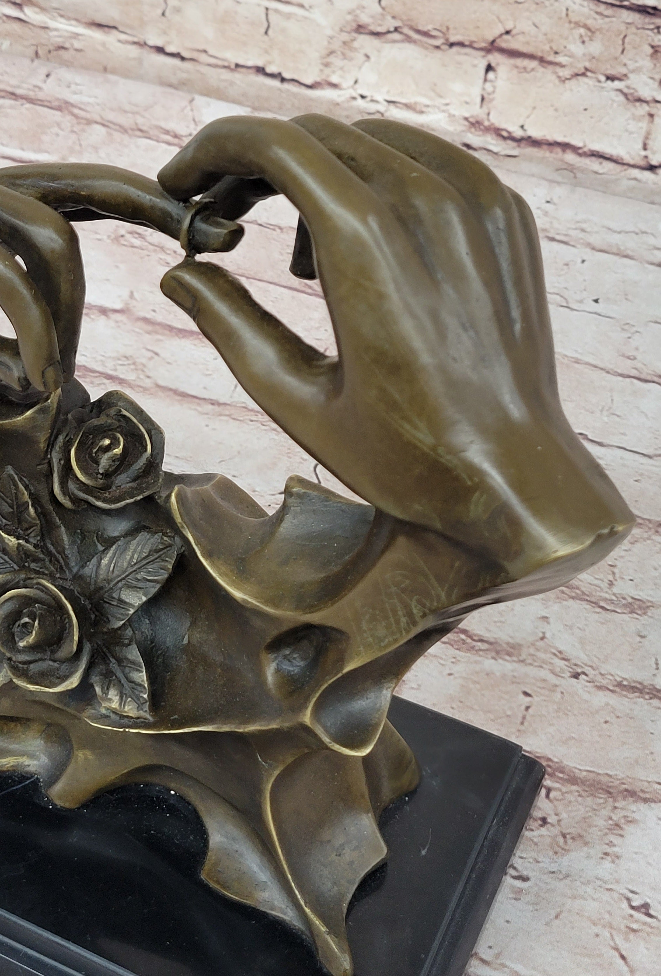Engagement Proposal Hands Bronze Sculpture Romance Wedding Anniversary