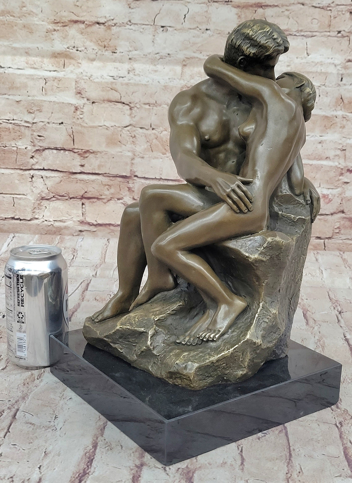 THE KISS by Auguste Rodin Bronze Sculpture 15" x 9"