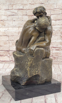 THE KISS by Auguste Rodin Bronze Sculpture 15" x 9"