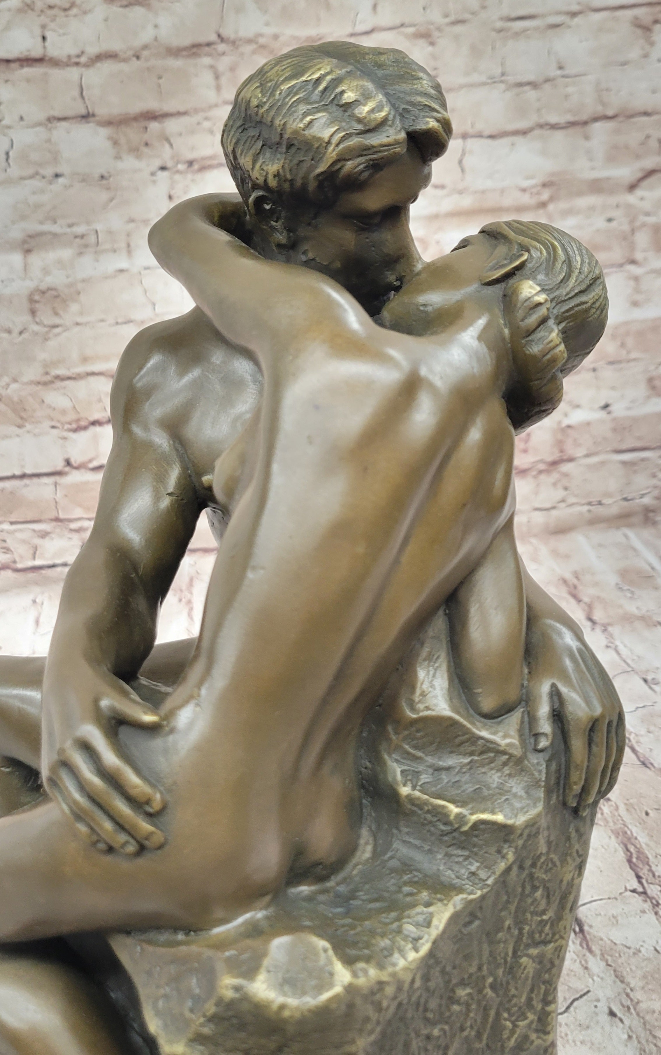 THE KISS by Auguste Rodin Bronze Sculpture 15" x 9"