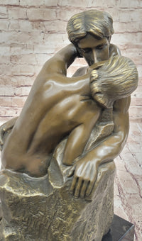 THE KISS by Auguste Rodin Bronze Sculpture 15" x 9"