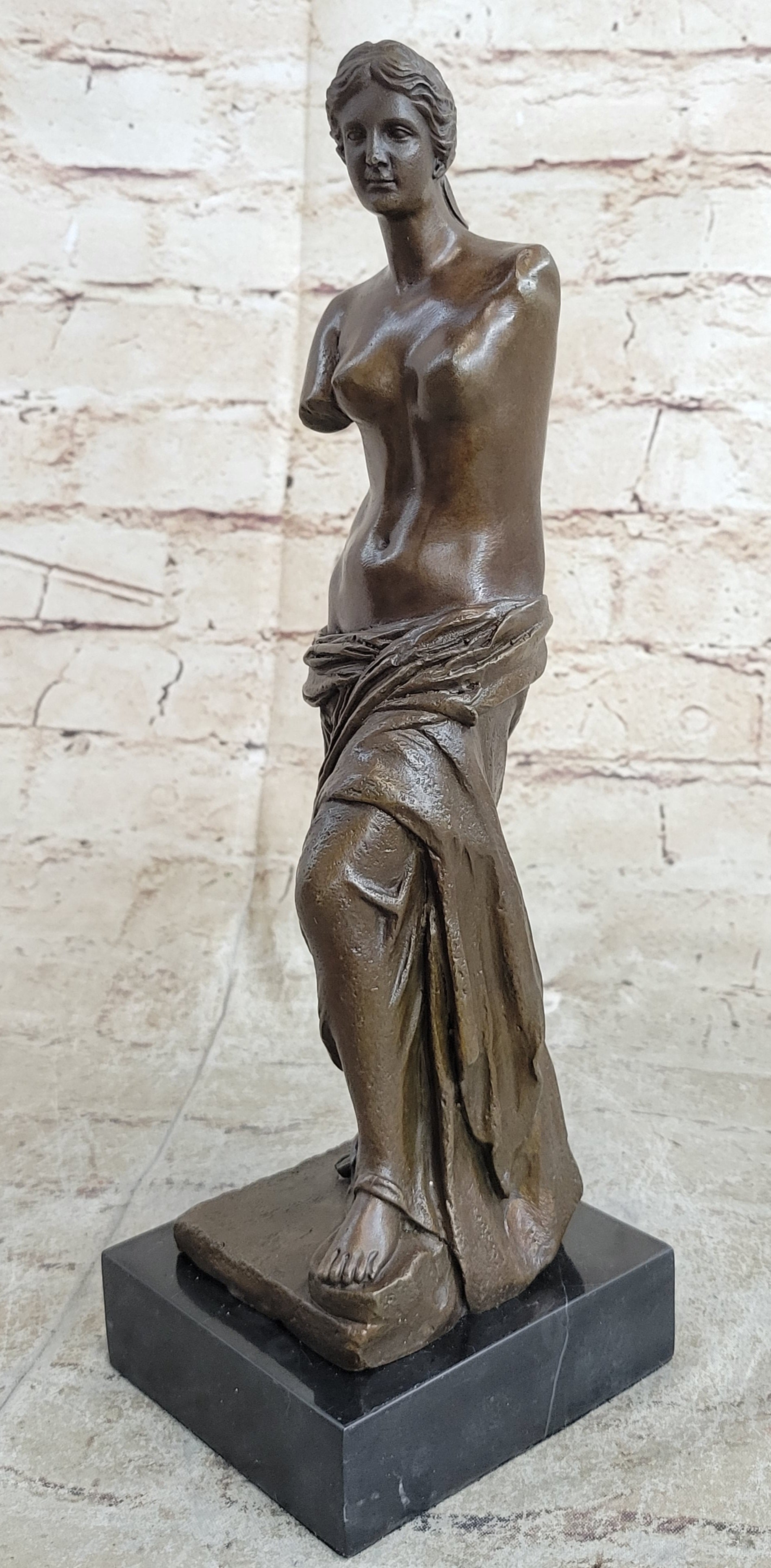 Venus De Milo Nude Sensual Bronze Sculpture Marble Base Greek 12" x 4"