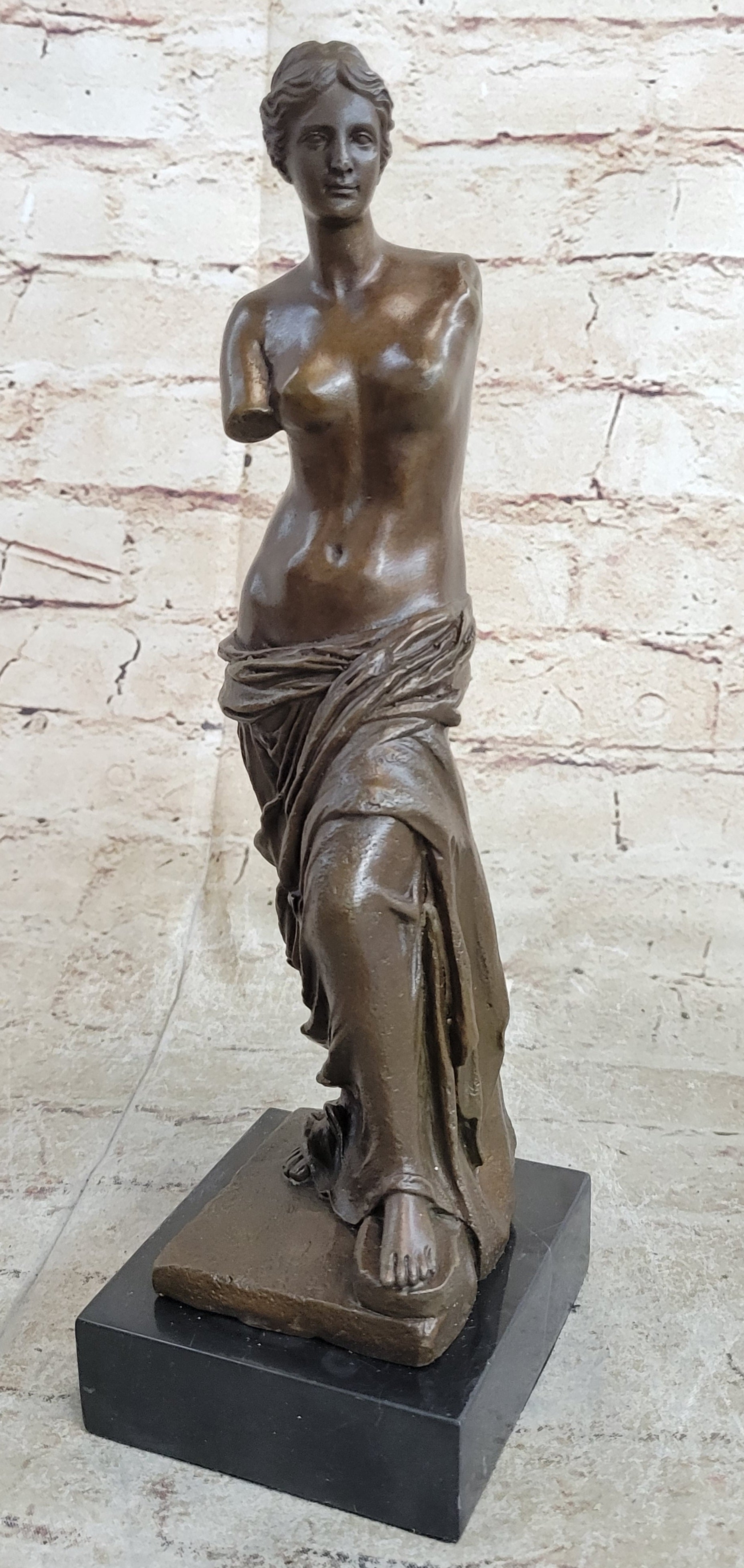 Venus De Milo Nude Sensual Bronze Sculpture Marble Base Greek 12" x 4"