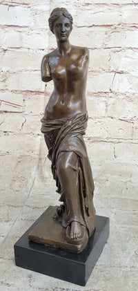 Venus De Milo Nude Sensual Bronze Sculpture Marble Base Greek 12" x 4"