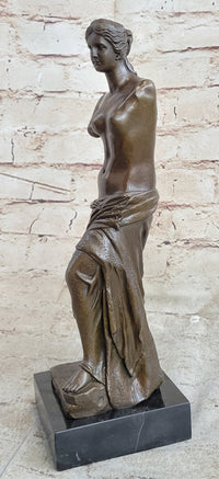 Venus De Milo Nude Sensual Bronze Sculpture Marble Base Greek 12" x 4"