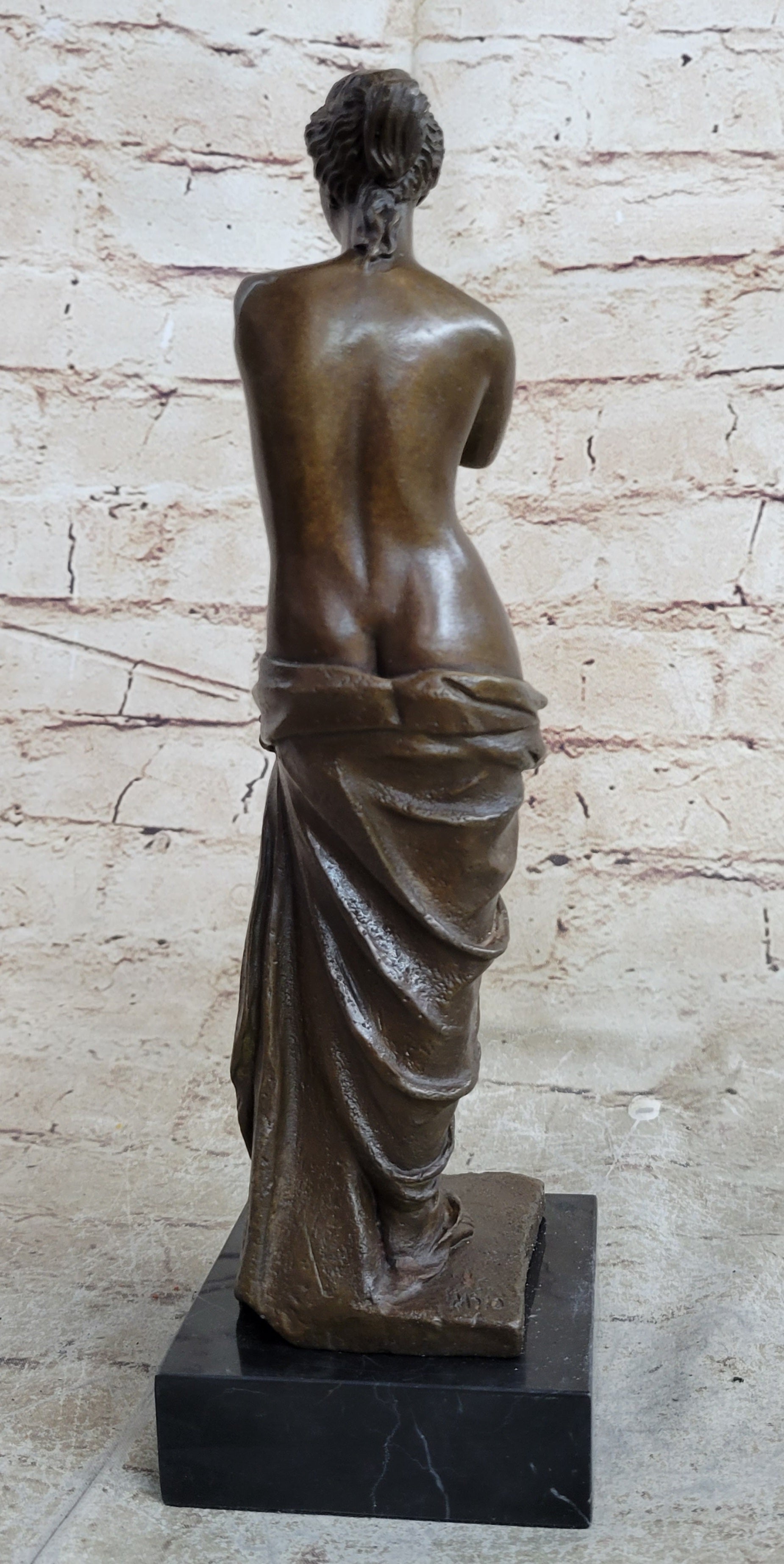 Venus De Milo Nude Sensual Bronze Sculpture Marble Base Greek 12" x 4"