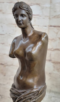 Venus De Milo Nude Sensual Bronze Sculpture Marble Base Greek 12" x 4"
