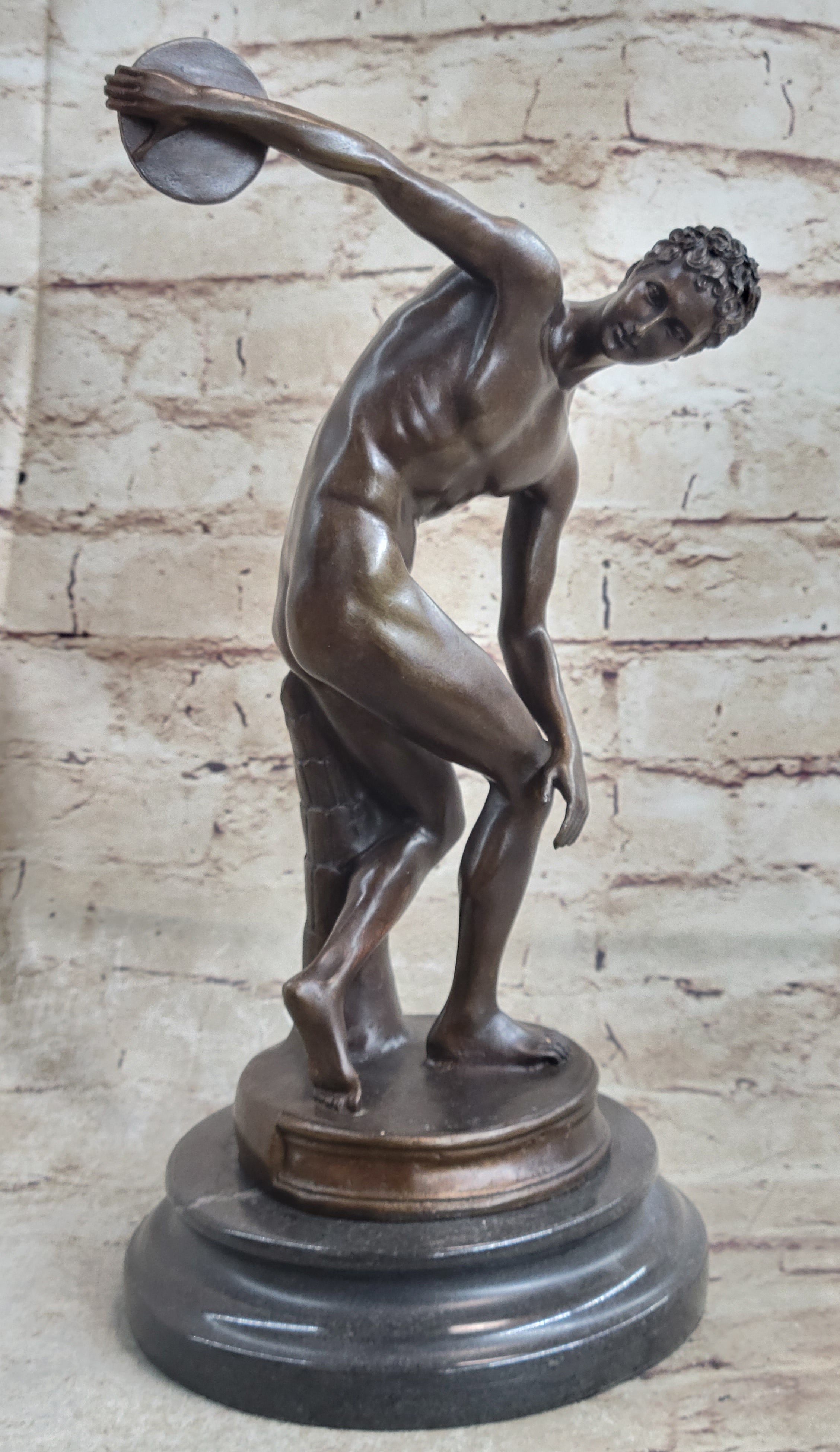 The Discobolus of Myron Nude Discus Thrower Ancient Greek Sculpture Statue Figure