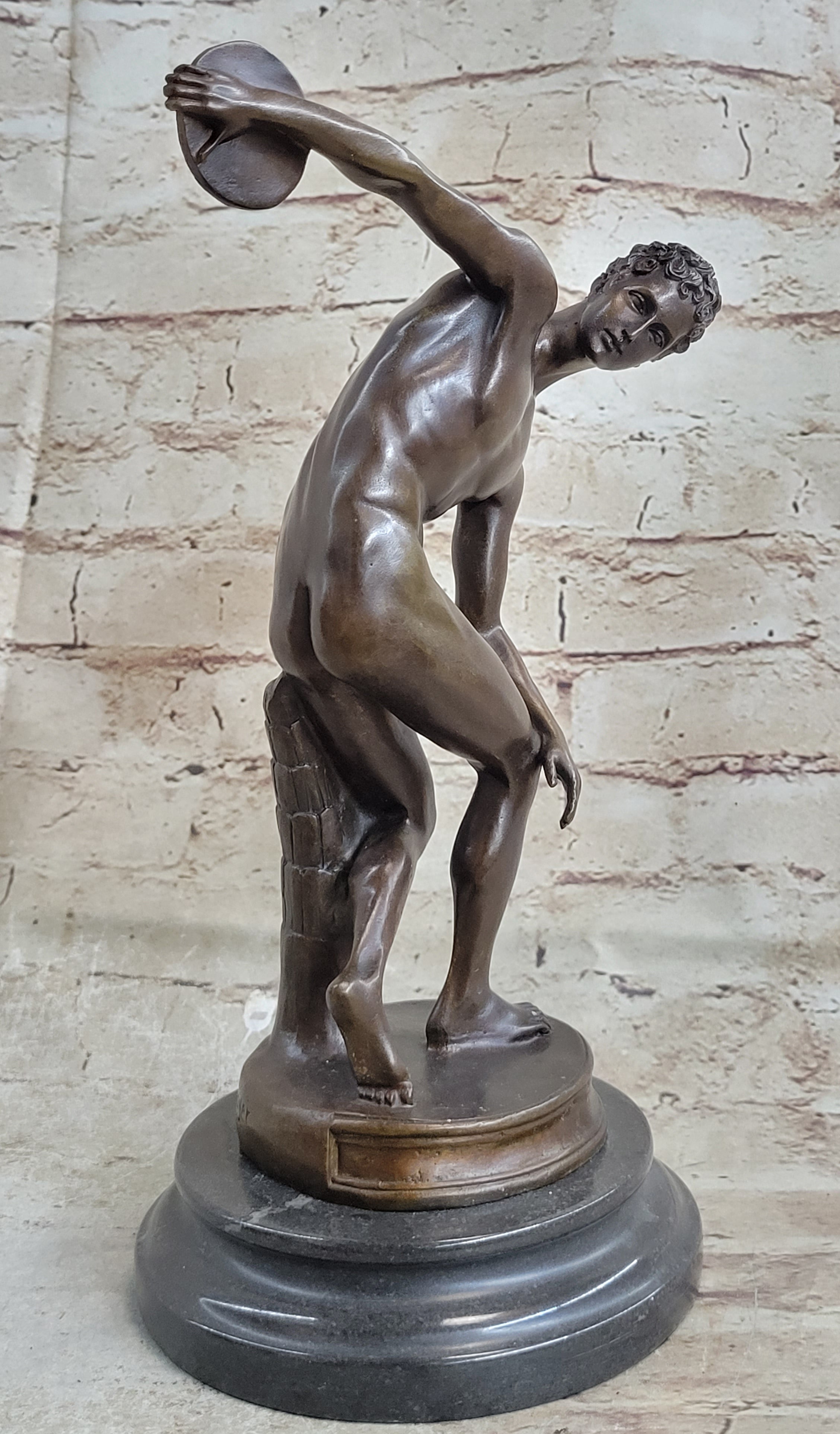 The Discobolus of Myron Nude Discus Thrower Ancient Greek Sculpture Statue Figure