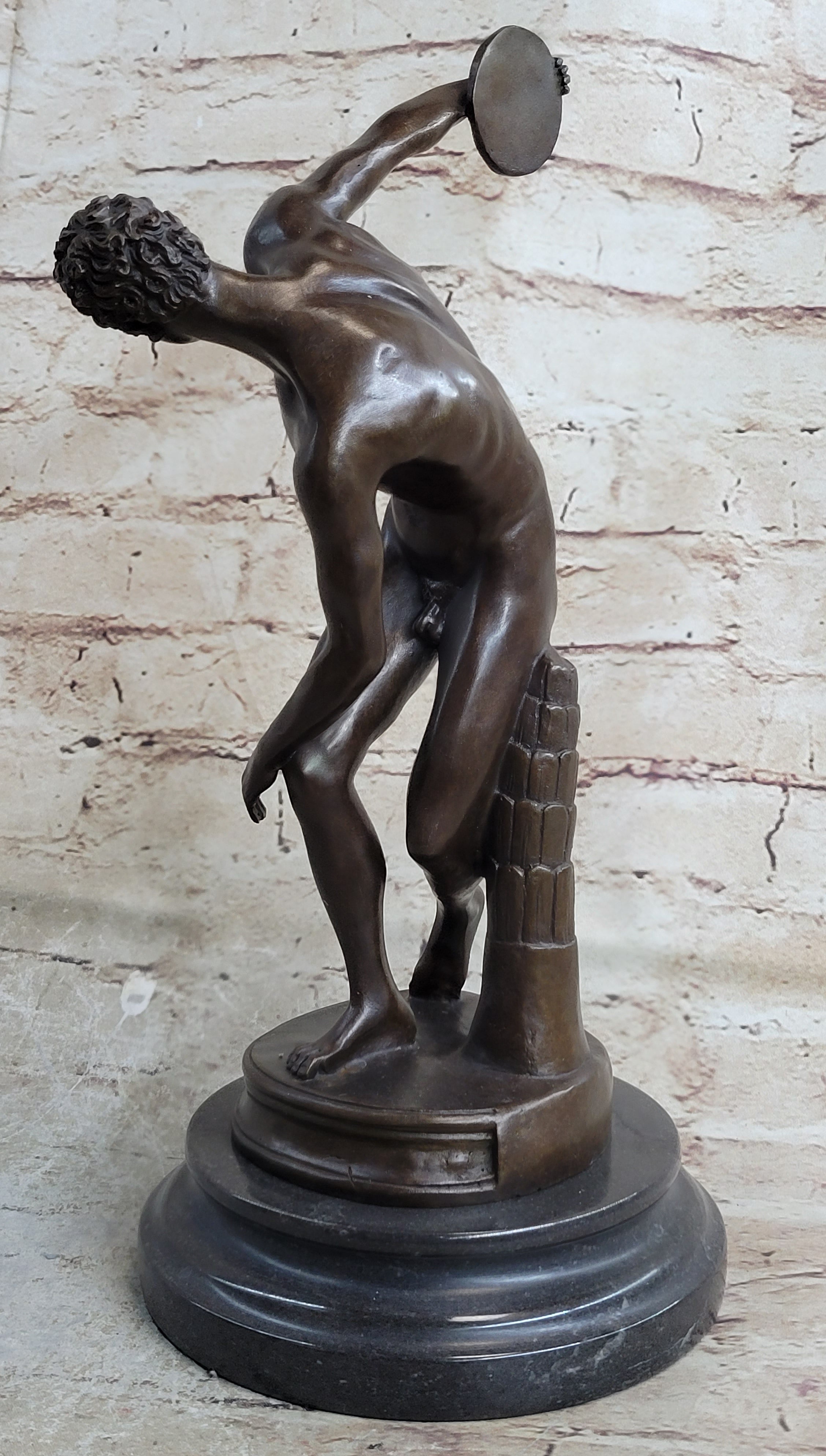 The Discobolus of Myron Nude Discus Thrower Ancient Greek Sculpture Statue Figure