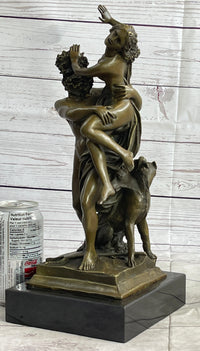 Signed Greek God Pluto Abduction of Sabine Woman Bronze Sculpture