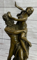 Signed Greek God Pluto Abduction of Sabine Woman Bronze Sculpture