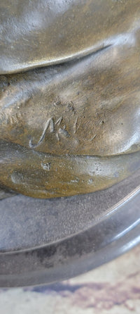 Water Goddess Mermaid Girl in Ocean Waves Bronze Sculpture