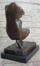 Signed Barbedienne Nude Female Torso Bronze Sculpture Marble Base Sale
