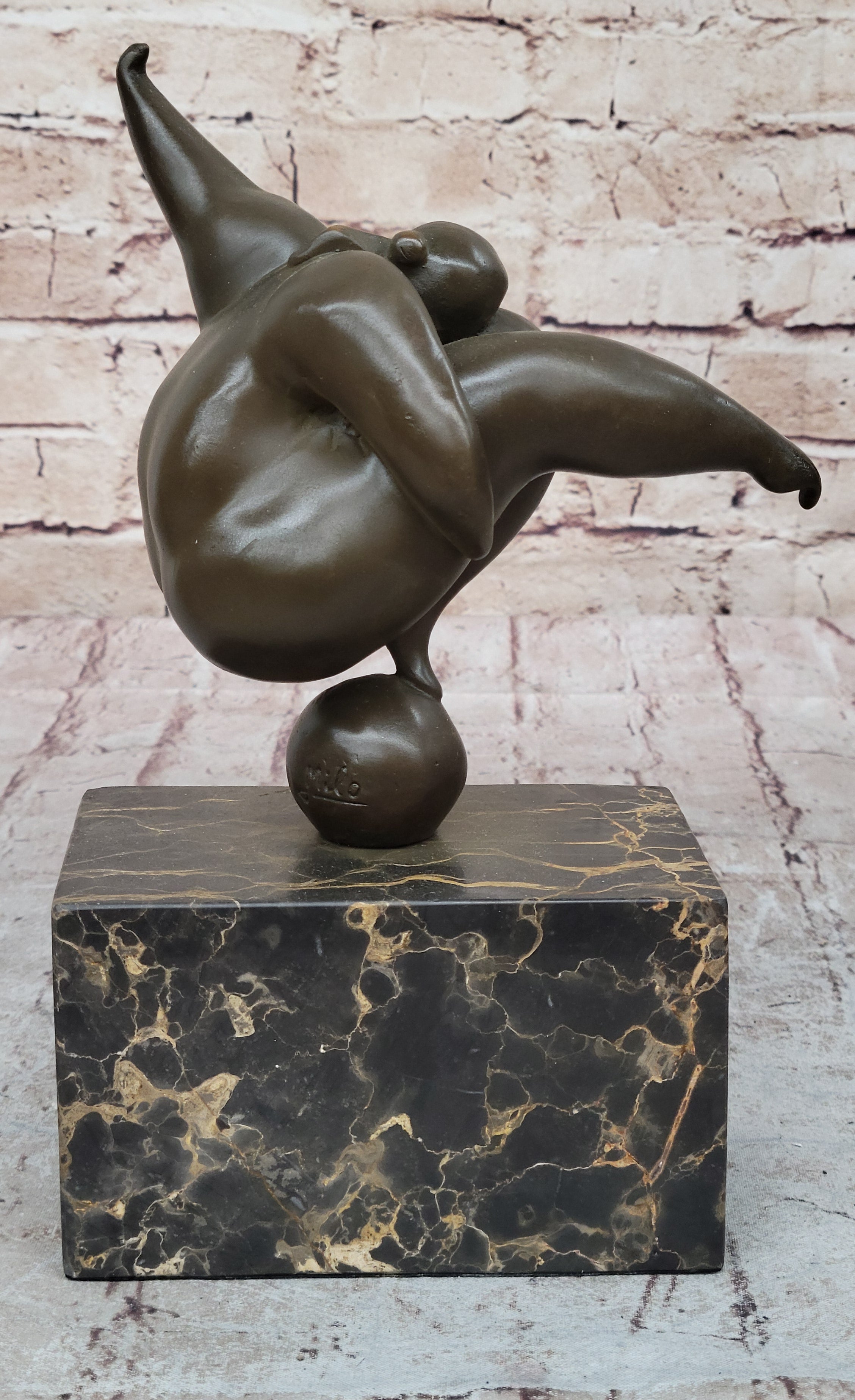 Curvy Woman Abstract Modern Art Bronze Sculpture 10" x 7"
