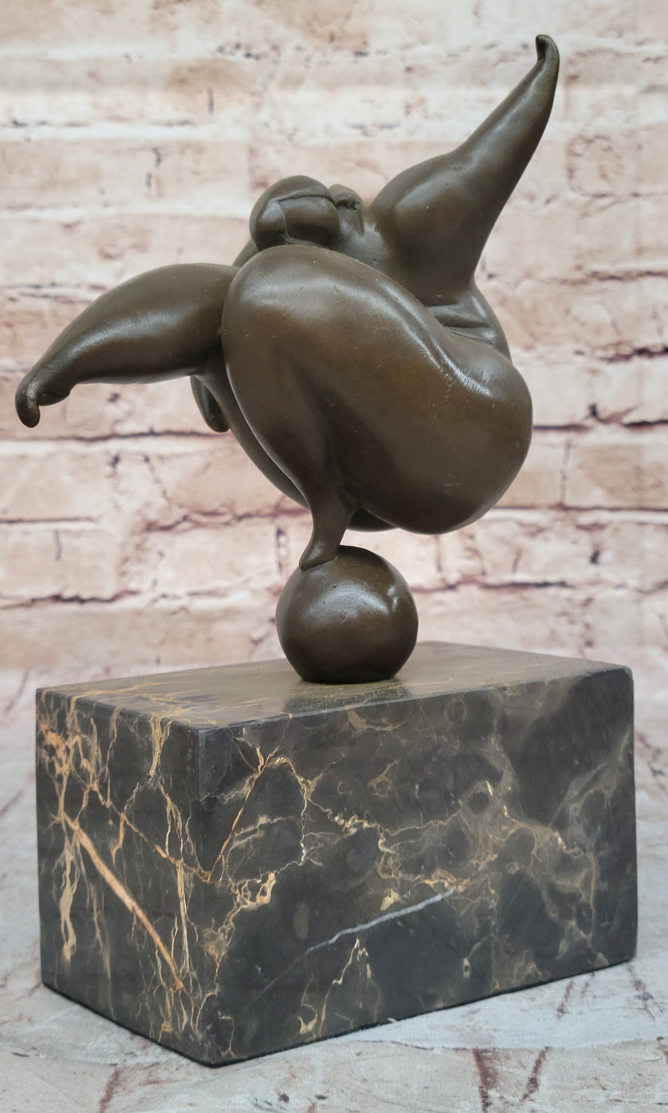 Curvy Woman Abstract Modern Art Bronze Sculpture 10" x 7"