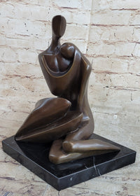 Abstract Modern Art Couple Embracing Bronze Metal Sculpture