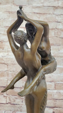 Sensual Erotic Nude Male Female Vintage Dancer Bronze Marble Base Sculpture Gift