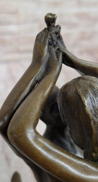 Sensual Erotic Nude Male Female Vintage Dancer Bronze Marble Base Sculpture Gift