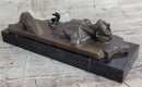Surreal Hot Cast Bronze Male Figure Trapped in Floor