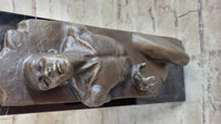 Surreal Hot Cast Bronze Male Figure Trapped in Floor