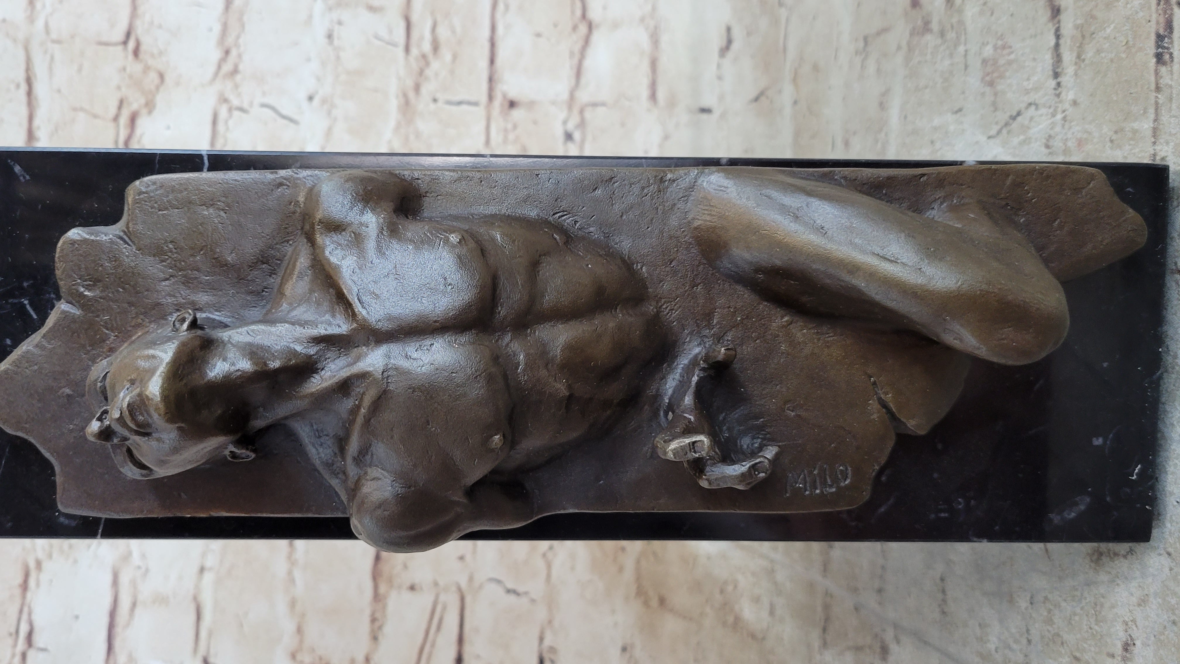 Surreal Hot Cast Bronze Male Figure Trapped in Floor