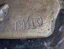 Surreal Hot Cast Bronze Male Figure Trapped in Floor